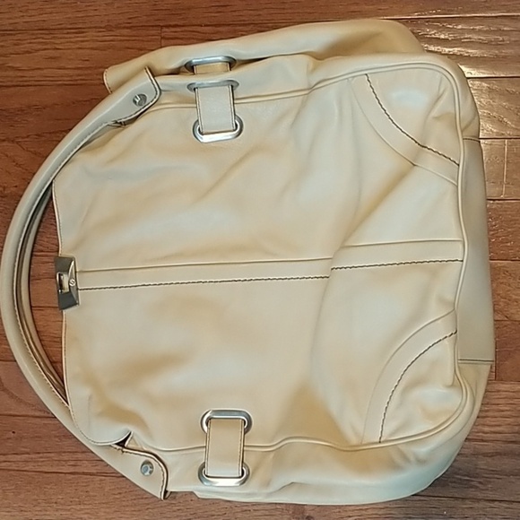 Grancesco Biasia Sheep Leather Cream Slouchy Boho Shoulder Bag - Picture 2 of 12
